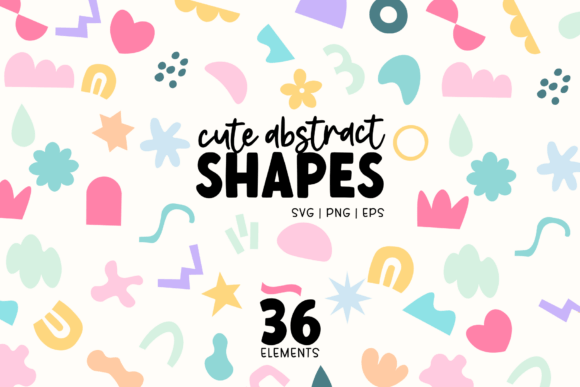 36 Cute Abstract Shapes SVG Bundle: A Playful Graphic Design Asset for Local Businesses