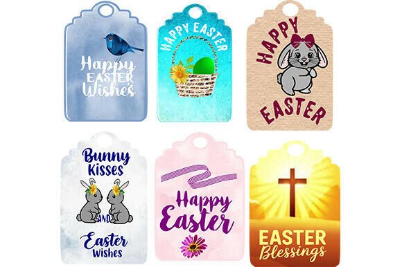 6 Easter Gift Tags: A Versatile Graphic Design Asset for Spring Campaigns