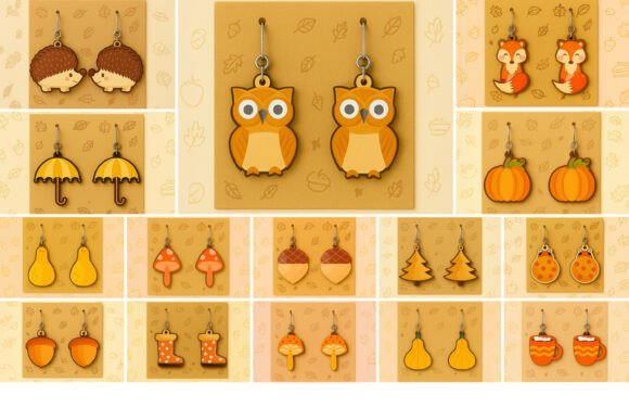 Autumn Earrings Bundle SVG for Laser Cutting Projects