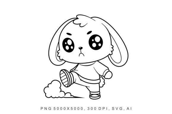 Bunny - Angry: A Versatile Graphic for Illustrations and Merch
