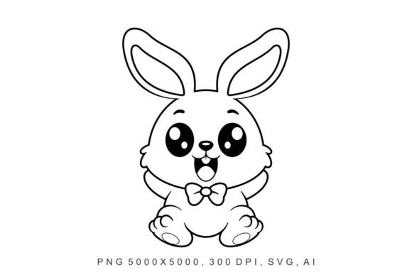 Bunny - Bow Tie: A Playful Graphic Design Asset for Modern Content Creators