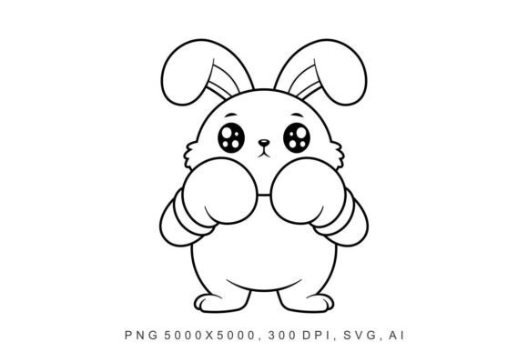 Bunny - Boxer: A Playful Graphic Asset for Local Business Branding