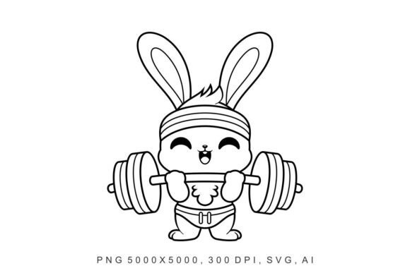 Bunny - Gym: A Versatile Graphic for Handmade Creations