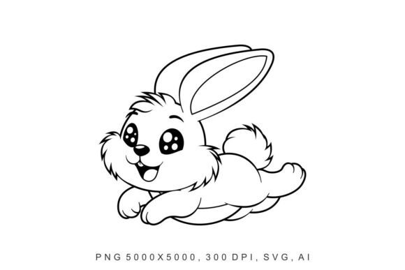 Bunny - Jumping: A Versatile Illustration for Modern Brand Graphics