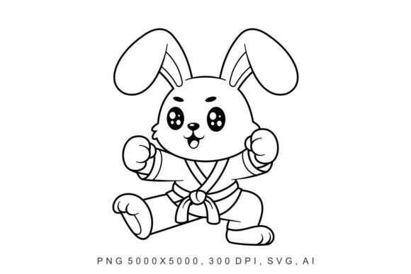 Bunny - Martial Arts: A Dynamic Graphic Design Asset for Creative Marketers