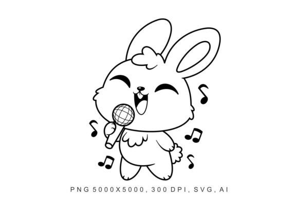 Bunny - Singing: A Versatile Illustration for Creative Branding and Marketing
