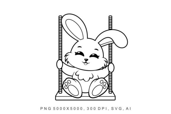 Bunny - Swing: A Playful Graphic Asset for Local Business Branding