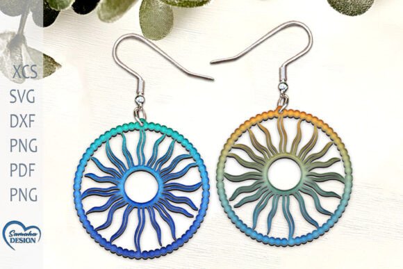 Celestial Sun Modern Earrings Laser Cut for Editorial and Web Design