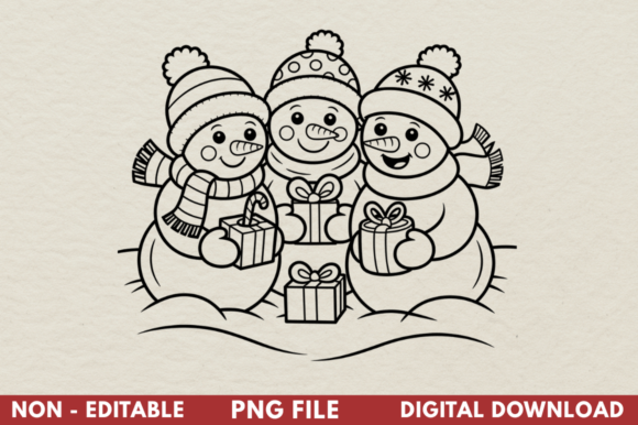 Christmas Snowmen Clipart PNG Graphics for Freebie Lovers and Digital Sellers