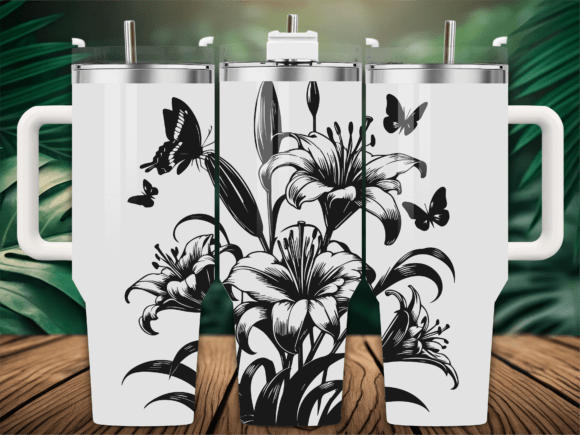 Floral Lily Butterfly SVG for Crafts & Graphics