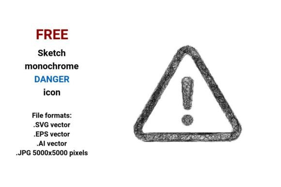 FREE Sketch Danger Icon – A Versatile Graphic Design Asset for Crafters