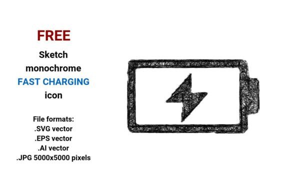 FREE Sketch Fast Charging Icon for Creative Design Projects