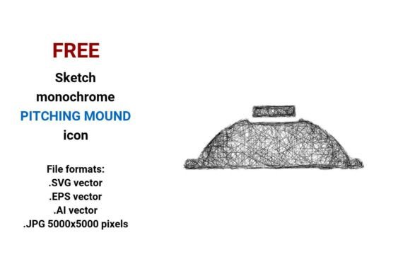 FREE Sketch Pitching Mound Icon for Marketing and Branding