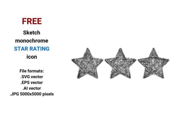 FREE Sketch Star Rating Icon for Graphics and Freebies Projects