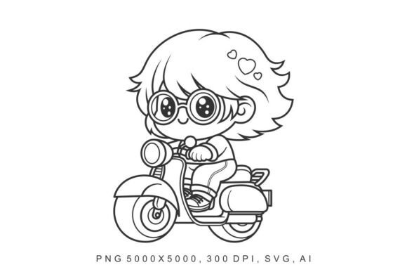 Kids - Scooter: A Playful Graphic Design Asset for Local Business Branding