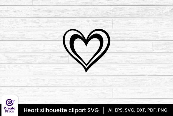 Love Heart Clipart Silhouette SVG: A Bold, Romantic Graphic for Crafts