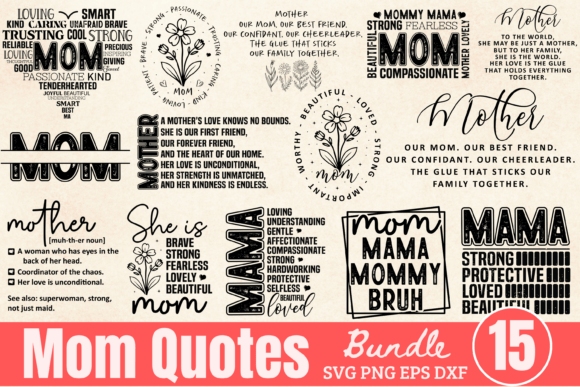 Mom Quotes SVG Bundle: A Stylish Graphic Asset for Crafts and Branding